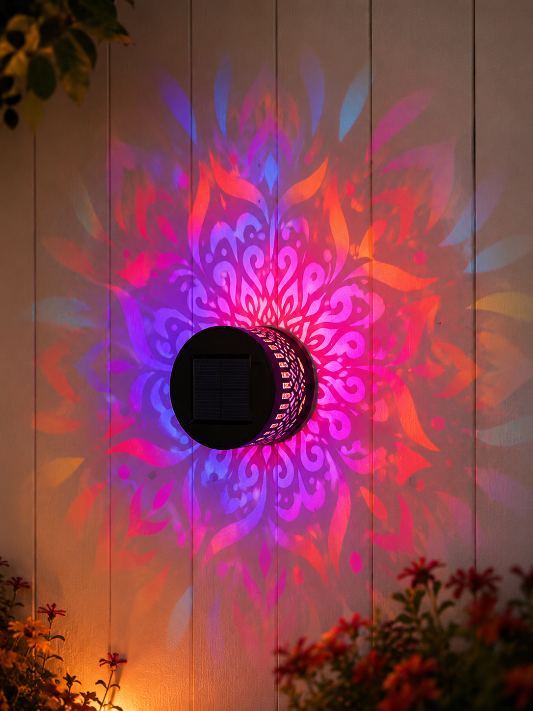 Solar Mandala Fence Lights, Outdoor Wall Decor