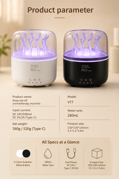 Rotating Seaweed Aroma Diffuser & Cool Mist Humidifier
