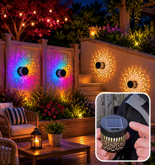 Solar Mandala Fence Lights, Outdoor Wall Decor