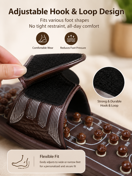 Ad justable Acupressure Massage Slippers with Rotatable Spring Nodes