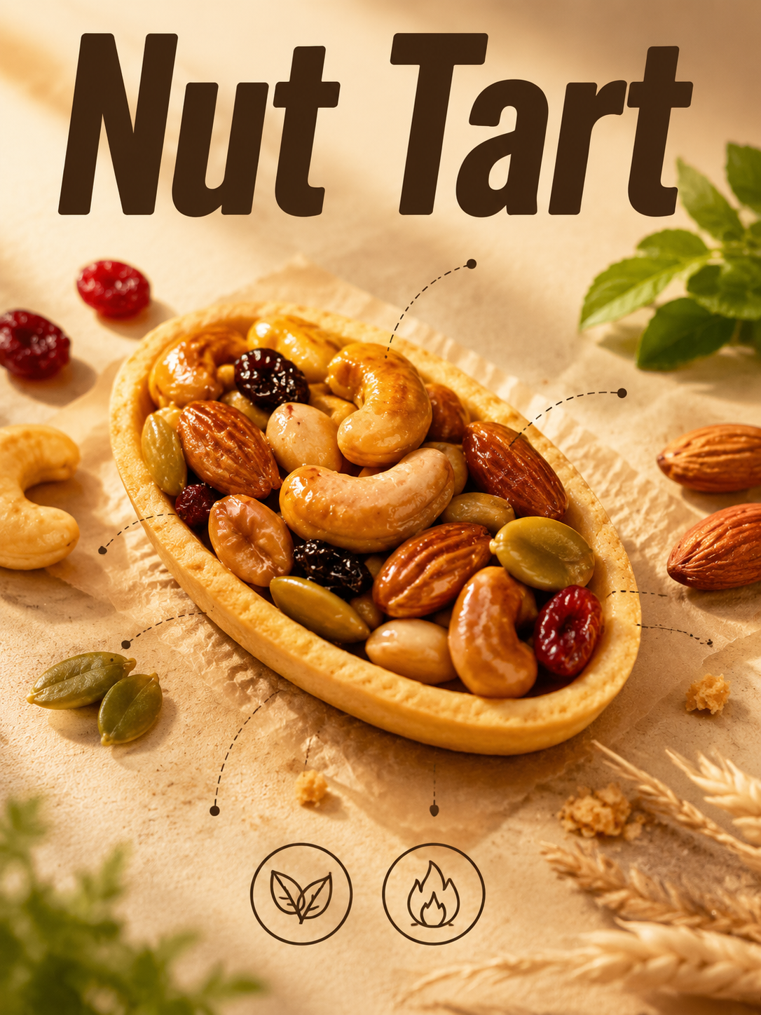 Crispy Nut Boat Cookies - Cashew & Almond Mixed Snack, Cocoa/Matcha/Original Flavor