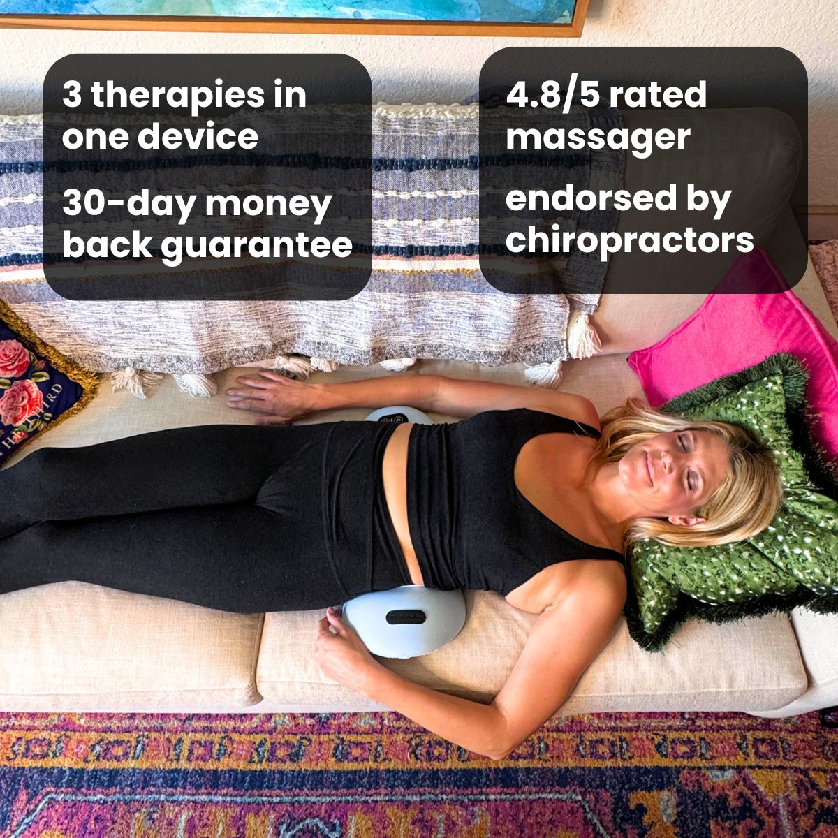 3-in-1 Back Massager with Heat, Vibration & Traction - Relieve Back Pain at Home