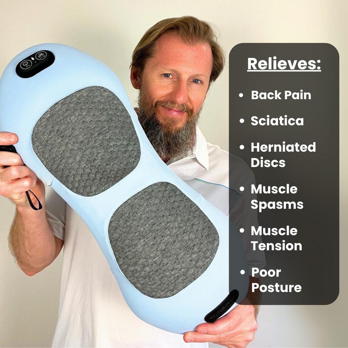 3-in-1 Back Massager with Heat, Vibration & Traction - Relieve Back Pain at Home