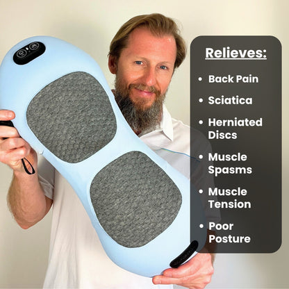3-in-1 Back Massager with Heat, Vibration & Traction - Relieve Back Pain at Home
