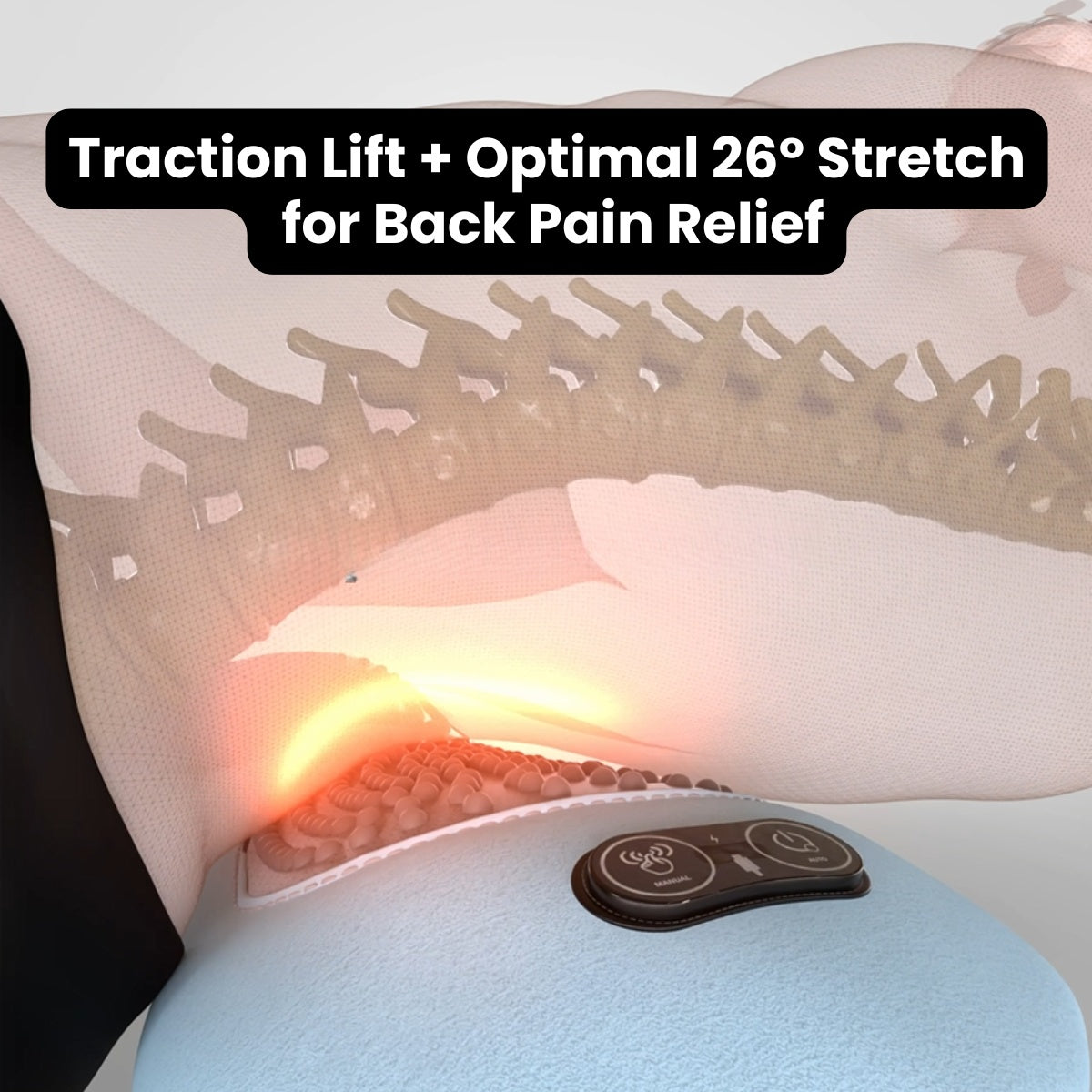 3-in-1 Back Massager with Heat, Vibration & Traction - Relieve Back Pain at Home