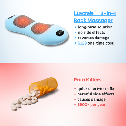 3-in-1 Back Massager with Heat, Vibration & Traction - Relieve Back Pain at Home