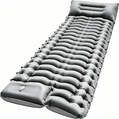 Ultra-Light Inflatable Camping Sleeping Pad with Built-in Foot Pump